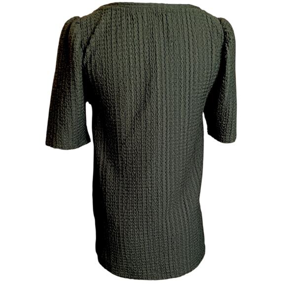 LOFT Blouse Top XS Green Light Waffle Gauzy Boho Work School Travel Basic Staple - Picture 2 of 7